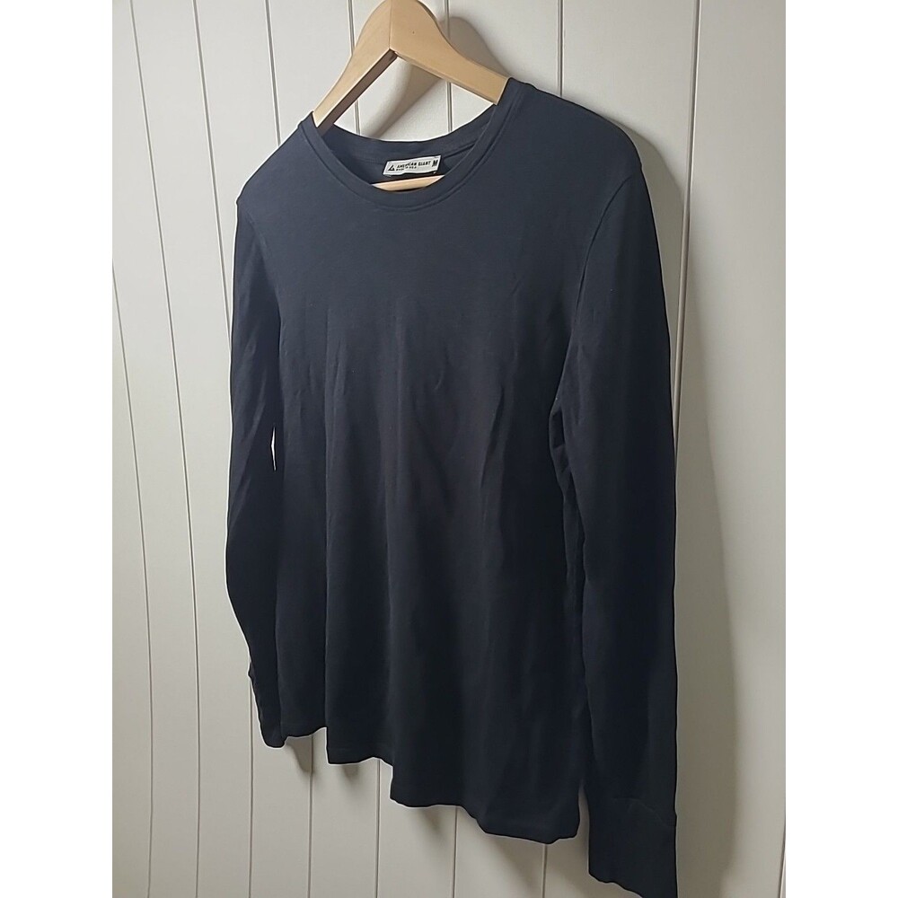 American Giant Shirt Womens Sz M Black Supima Cotton Crew Long Sleeve Top USA - Picture 4 of 8